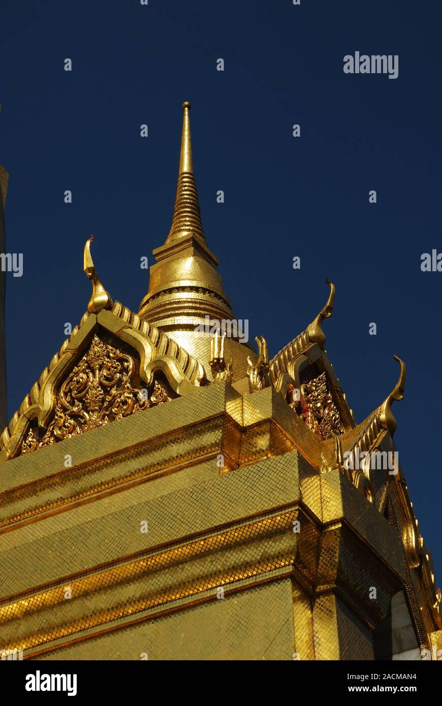 Golden Chedi in front of the Pantheon, Wat Phra Kaeo, Great Palace, Bangkok, Thailand, Asia Stock Photo