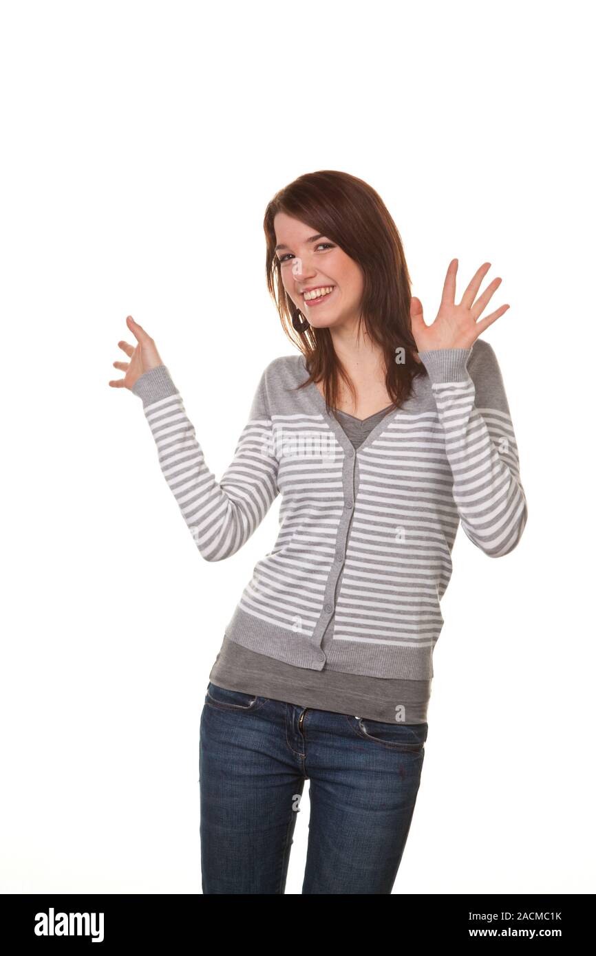 Young girl with a cheerful mood Stock Photo