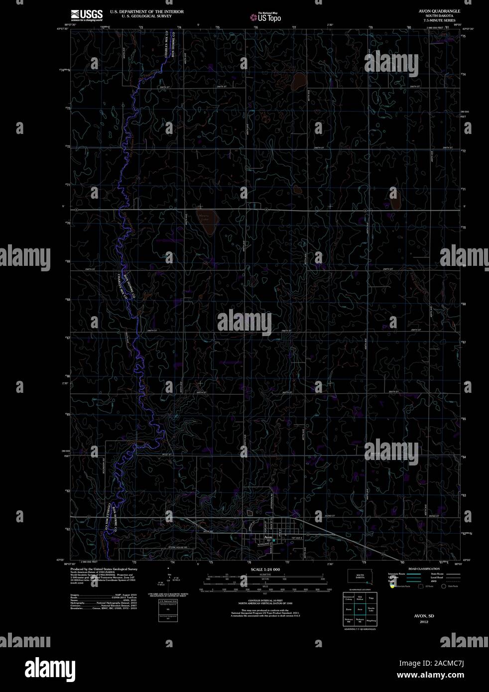 Map of avon south dakota hires stock photography and images Alamy