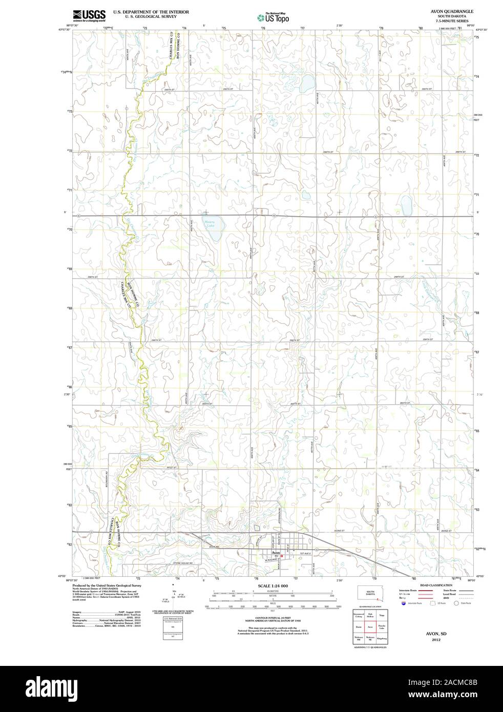 Map of avon south dakota Cut Out Stock Images & Pictures Alamy