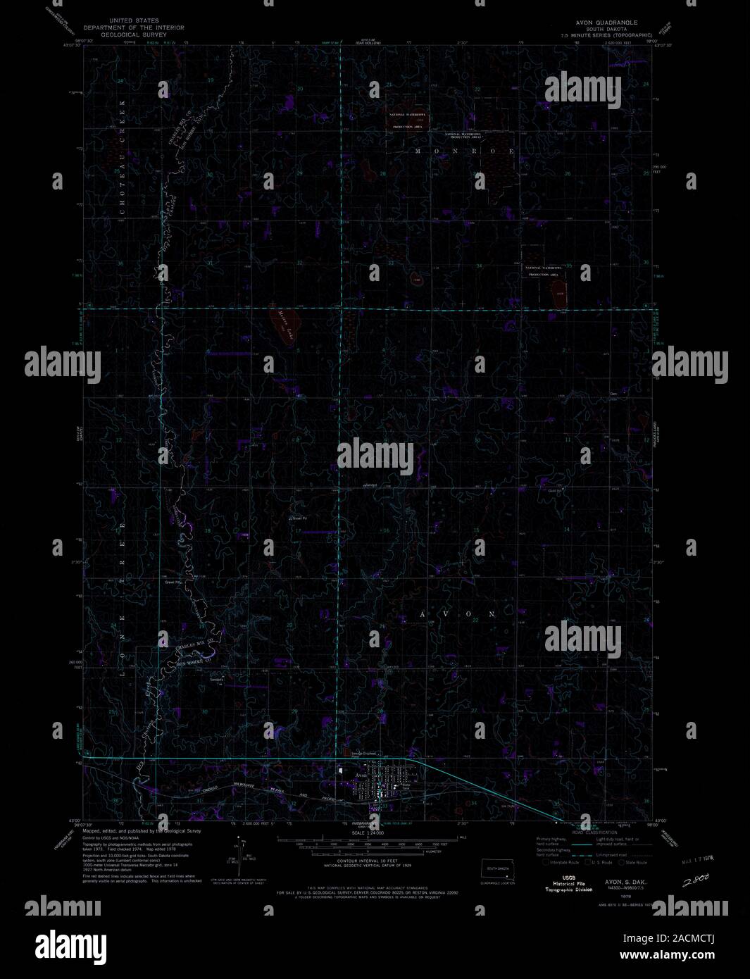 Map of avon south dakota hires stock photography and images Alamy