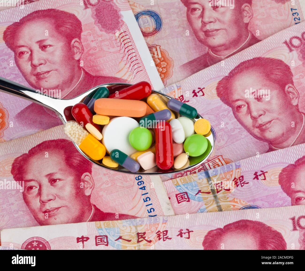 Chinese Yuan Banknotes Stock Photo