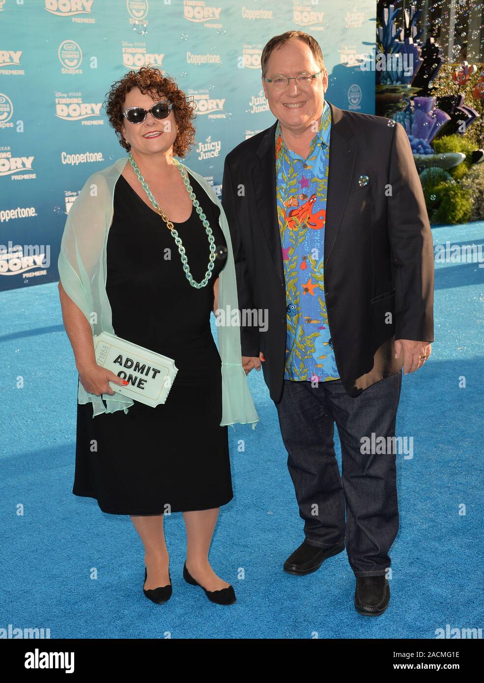 LOS ANGELES, CA. June 8, 2016: Disney Pixar boss John Lasseter & wife Nancy  Lasseter at