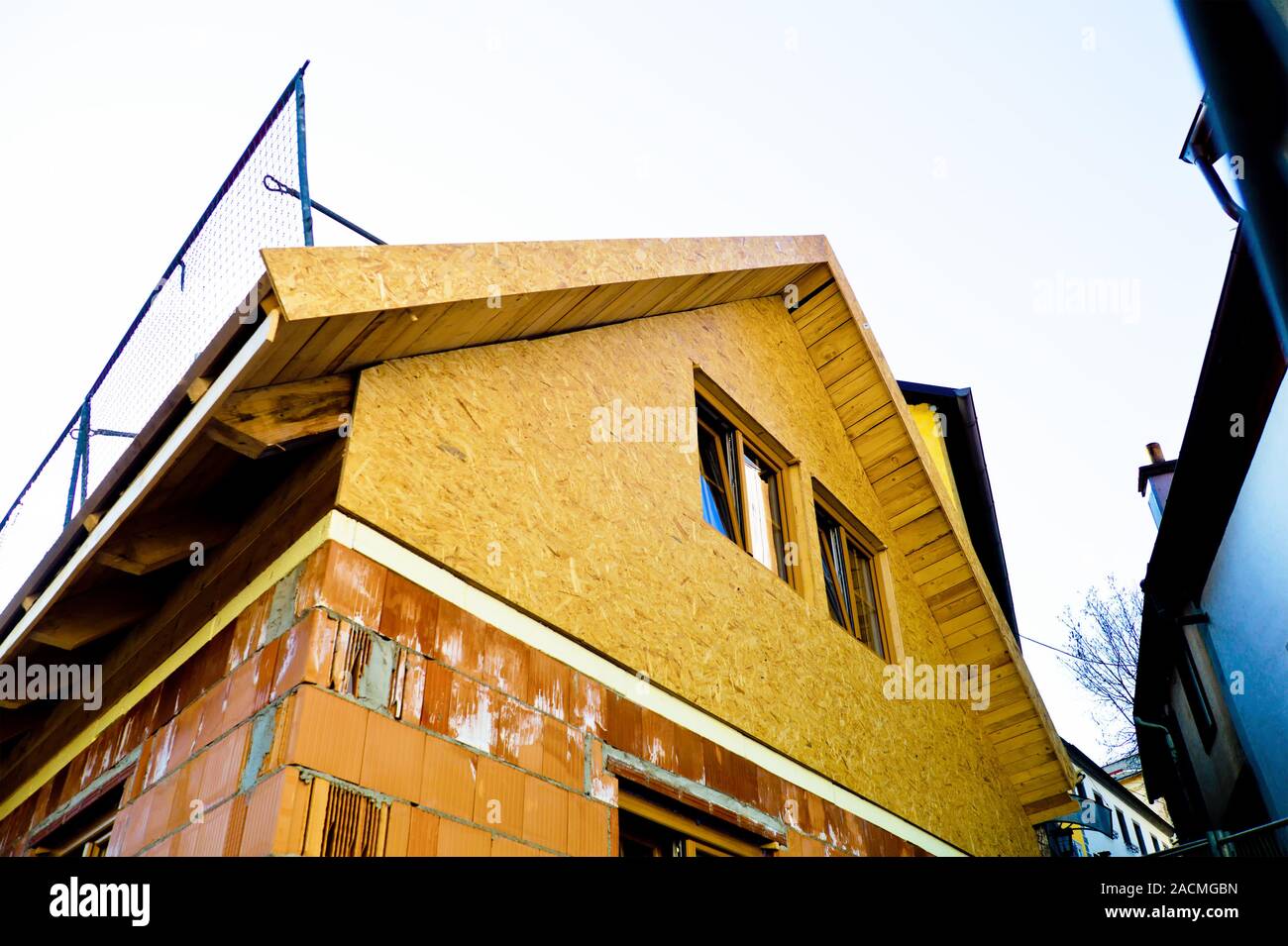 Construction site with shell of a residential building Stock Photo - Alamy