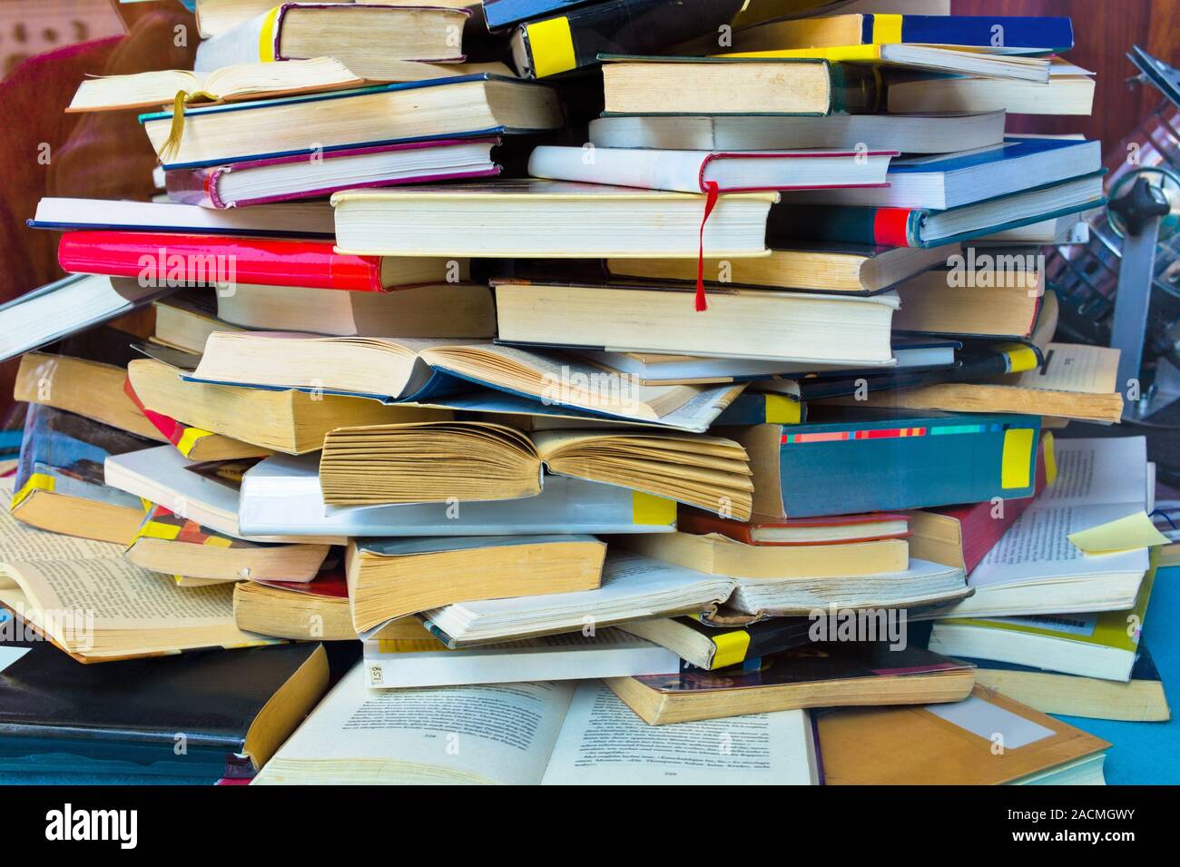 Book stack with books Stock Photo - Alamy