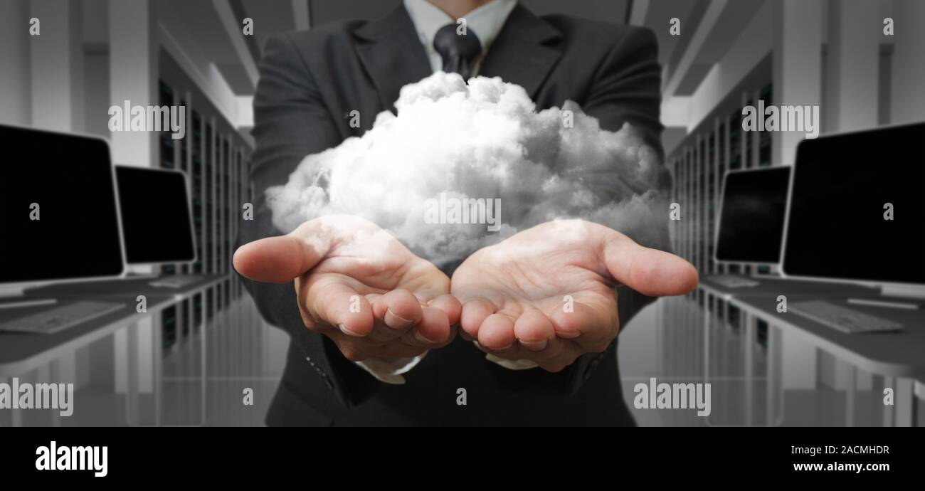 Businessman  and the cloud computing concept Stock Photo