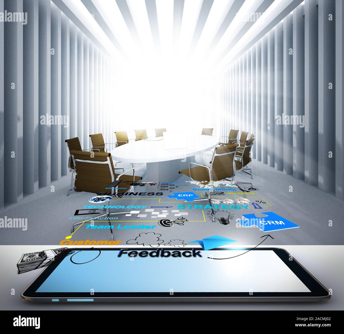 tablet computer and social network icon concept Stock Photo