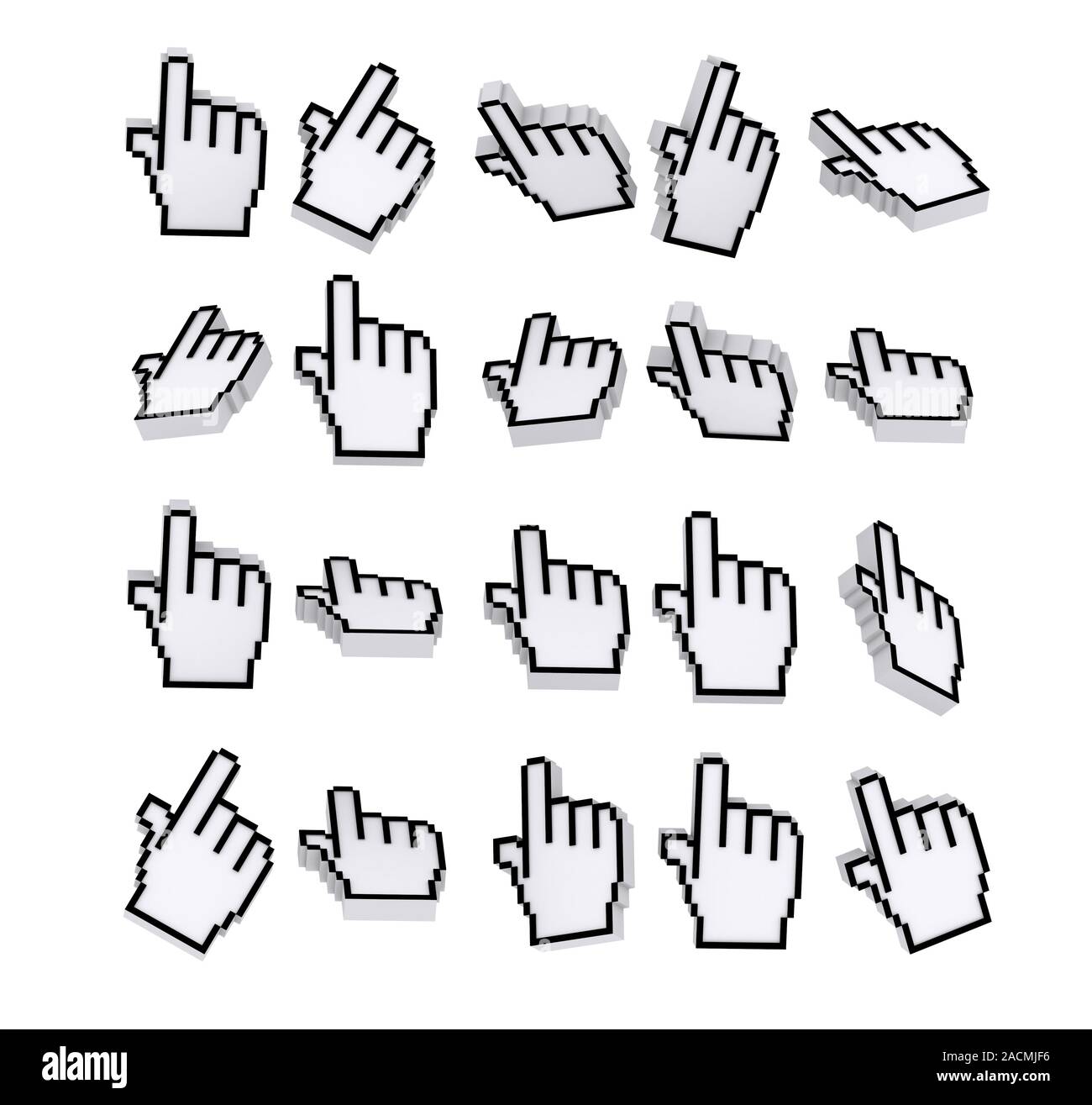 hand cursors 3d Stock Photo - Alamy