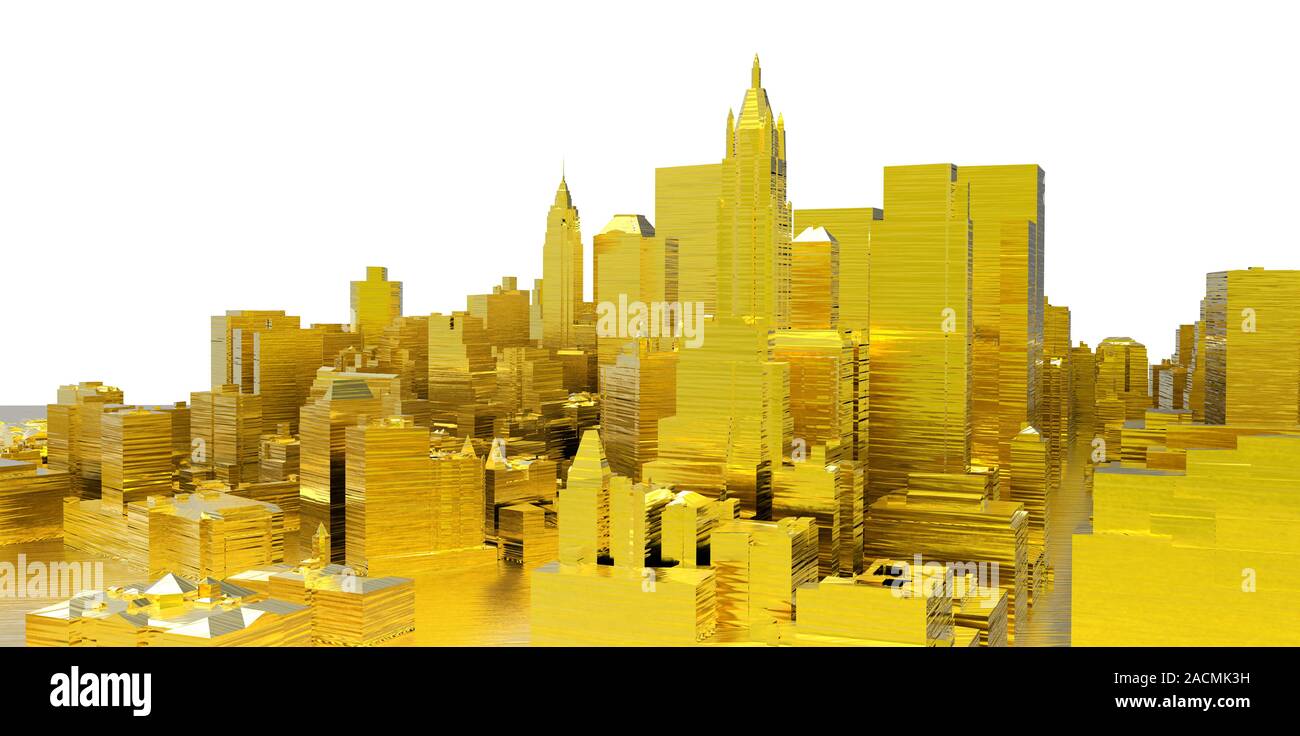 abstract gold city Stock Photo Alamy