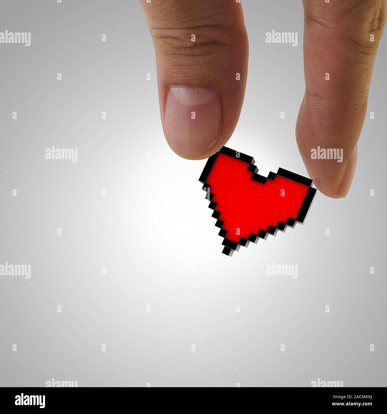 pixel heart icon Stock Photo