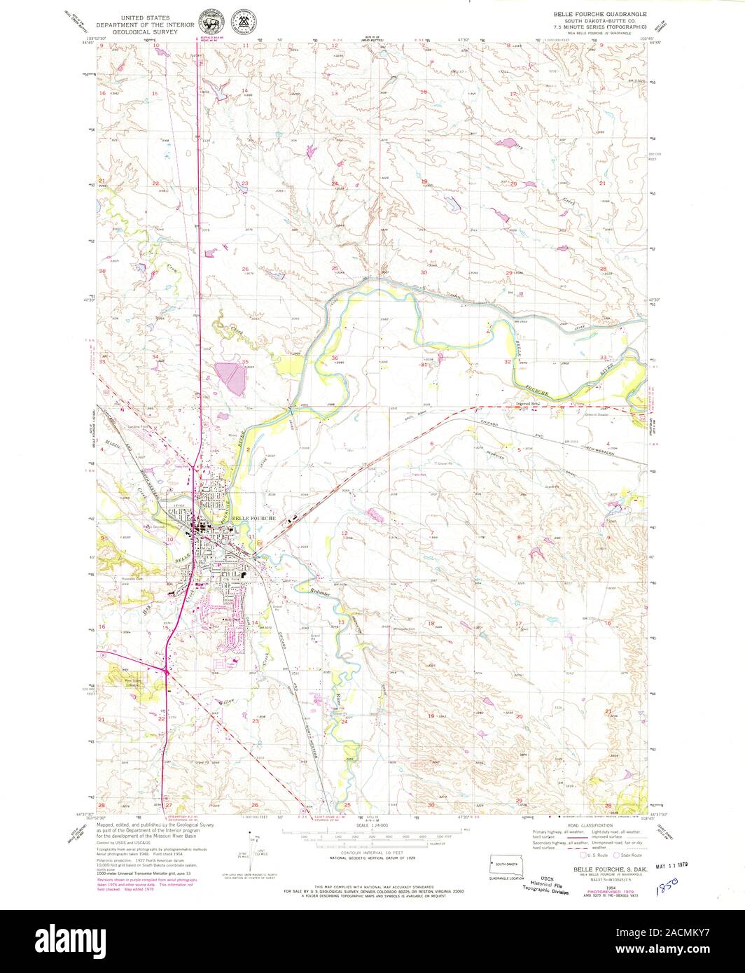 Map of belle fourche hires stock photography and images Alamy