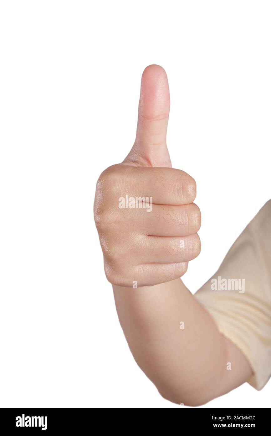 Woman hands thumbs up Stock Photo - Alamy
