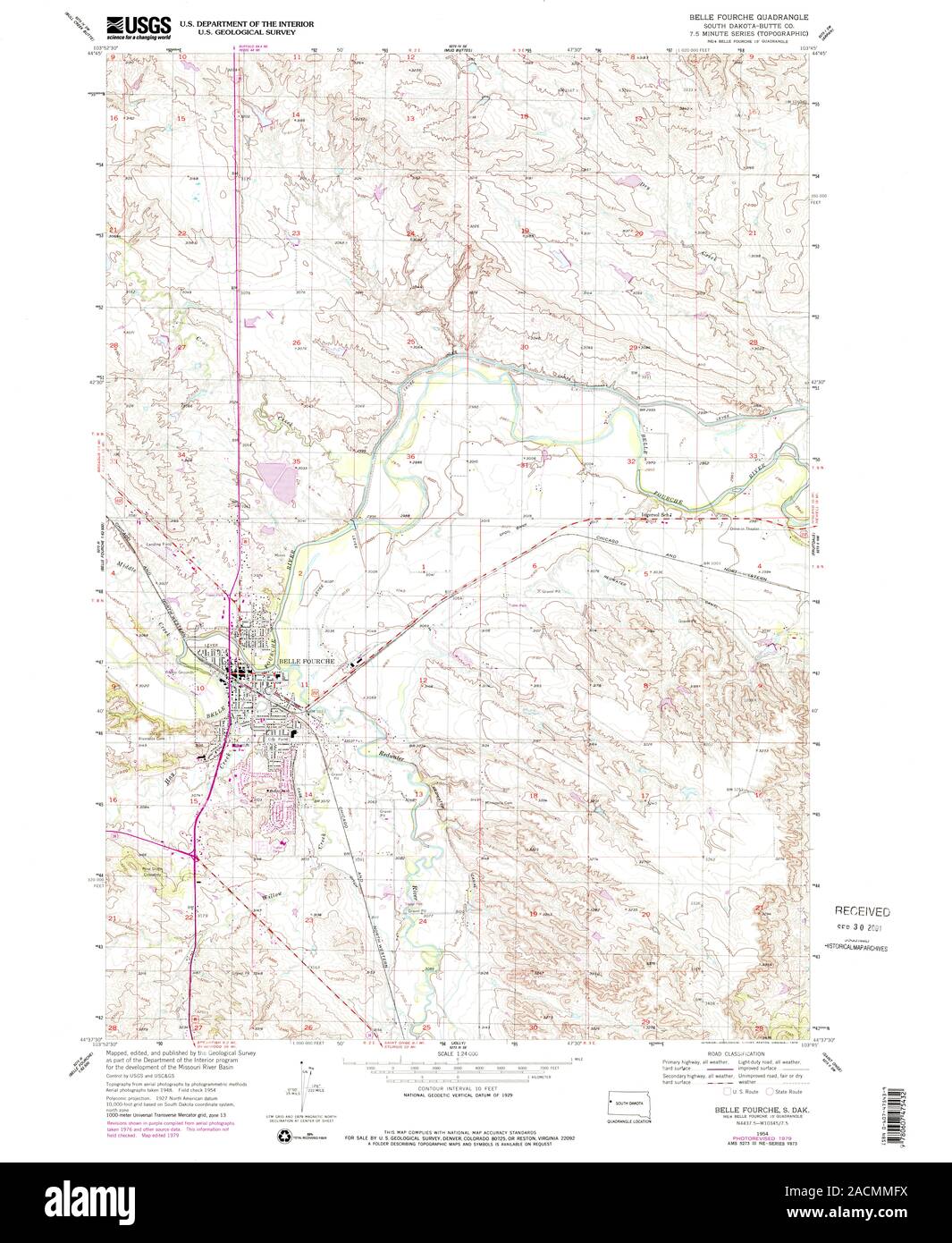 Belle fourche map hires stock photography and images Alamy