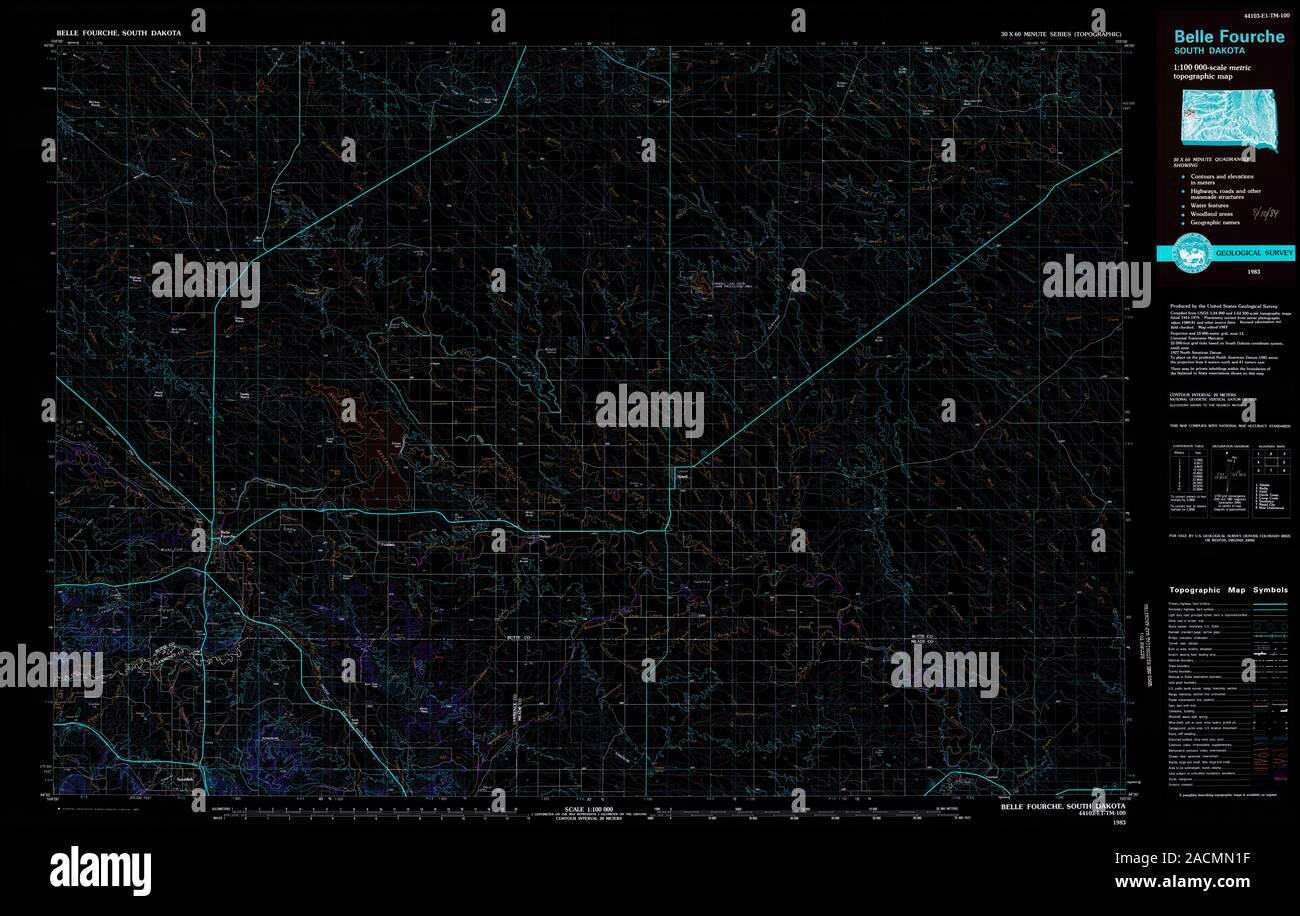 Belle fourche map hires stock photography and images Alamy