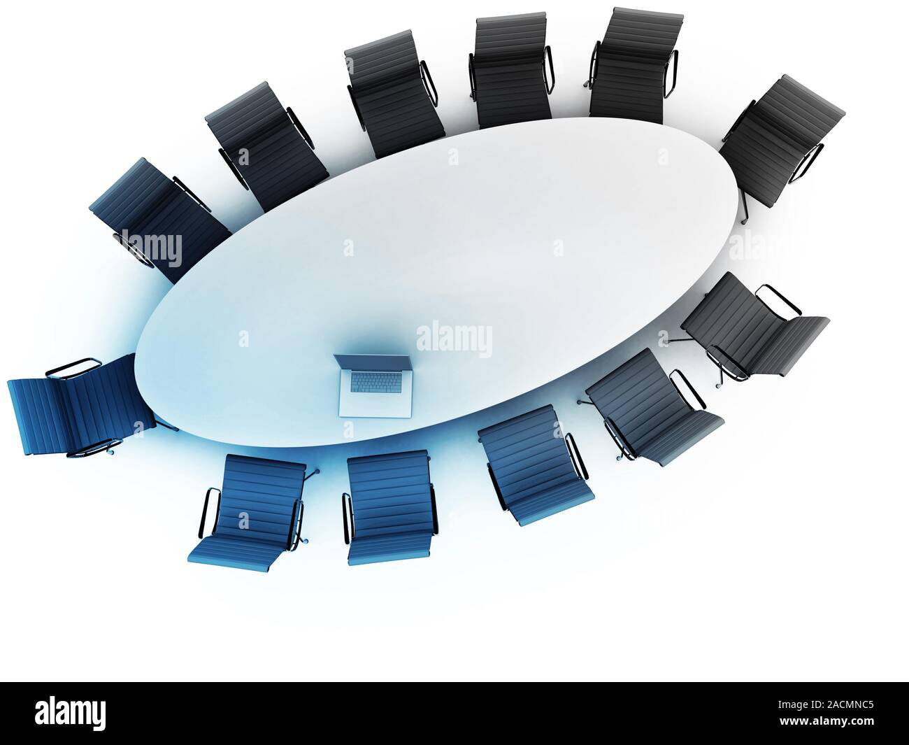 Top view of a table for meeting with copy space Stock Photo