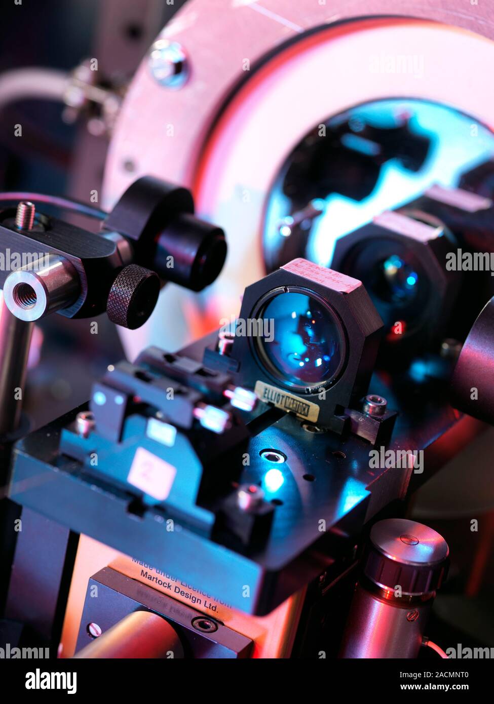 Photon detection. Optical table containing lasers, beam delivery