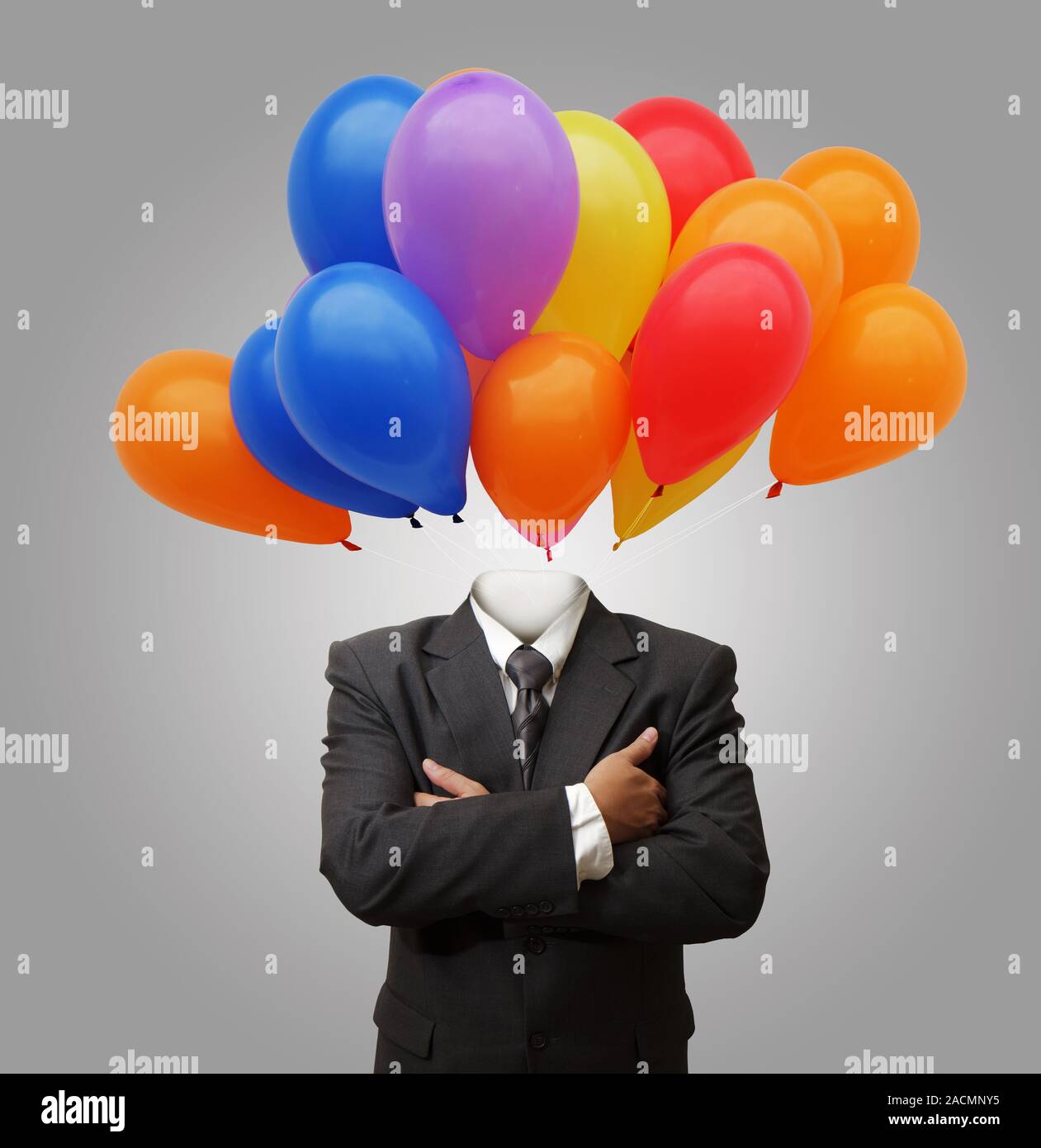 balloons head Business man as success concept Stock Photo - Alamy
