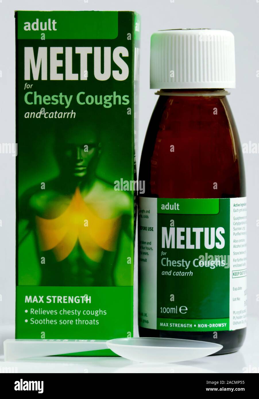Meltus adult cough syrup and packaging. This is a brand-name cough ...