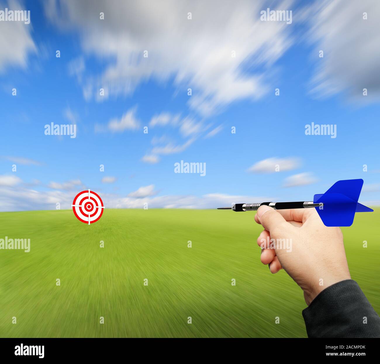 throw the dart to the target Stock Photo Alamy