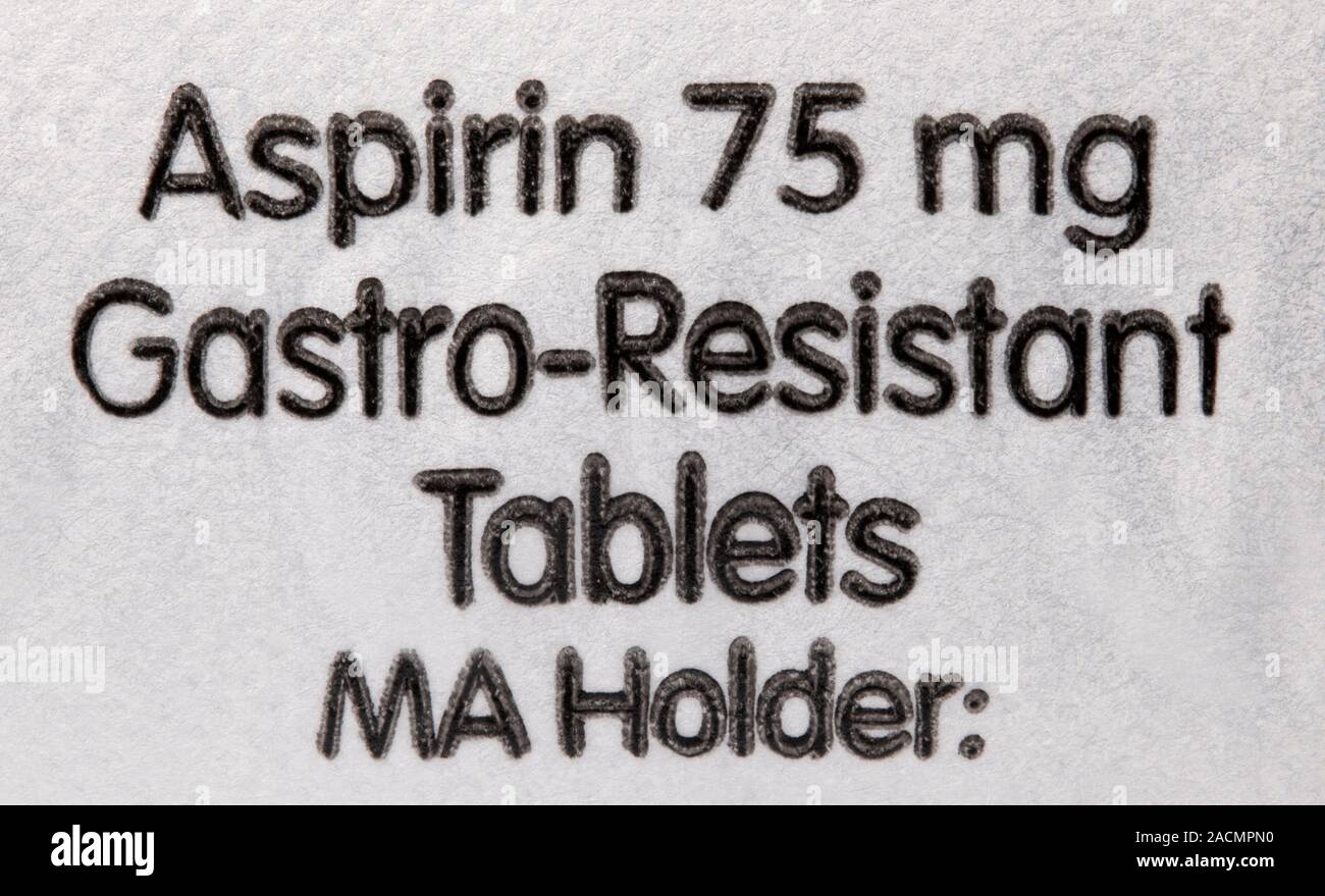 Pharmaceutical packaging of gastroresistant aspirin tablets