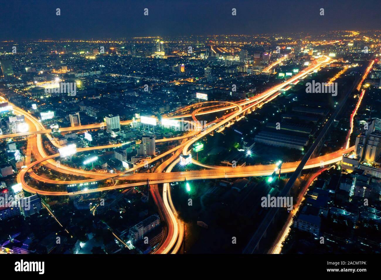 Bangkok city at twilight Stock Photo - Alamy