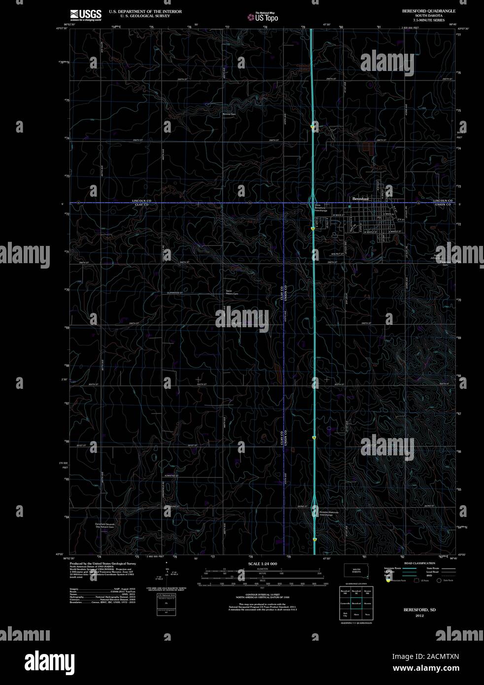 Beresford south dakota map hires stock photography and images Alamy