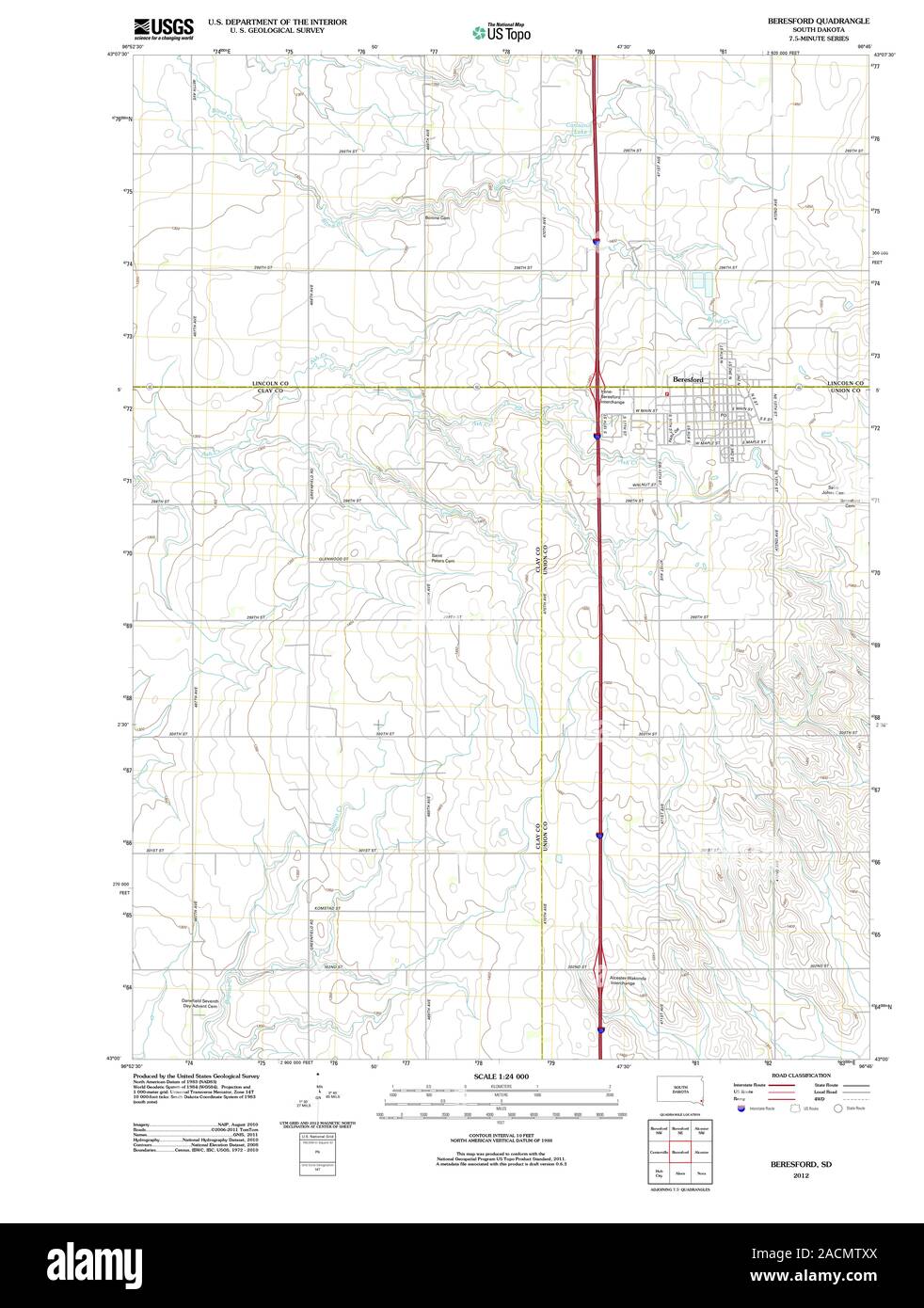 Beresford south dakota map Cut Out Stock Images & Pictures Alamy