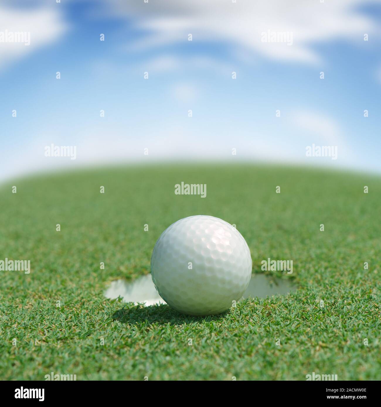 Golf ball on green Stock Photo Alamy