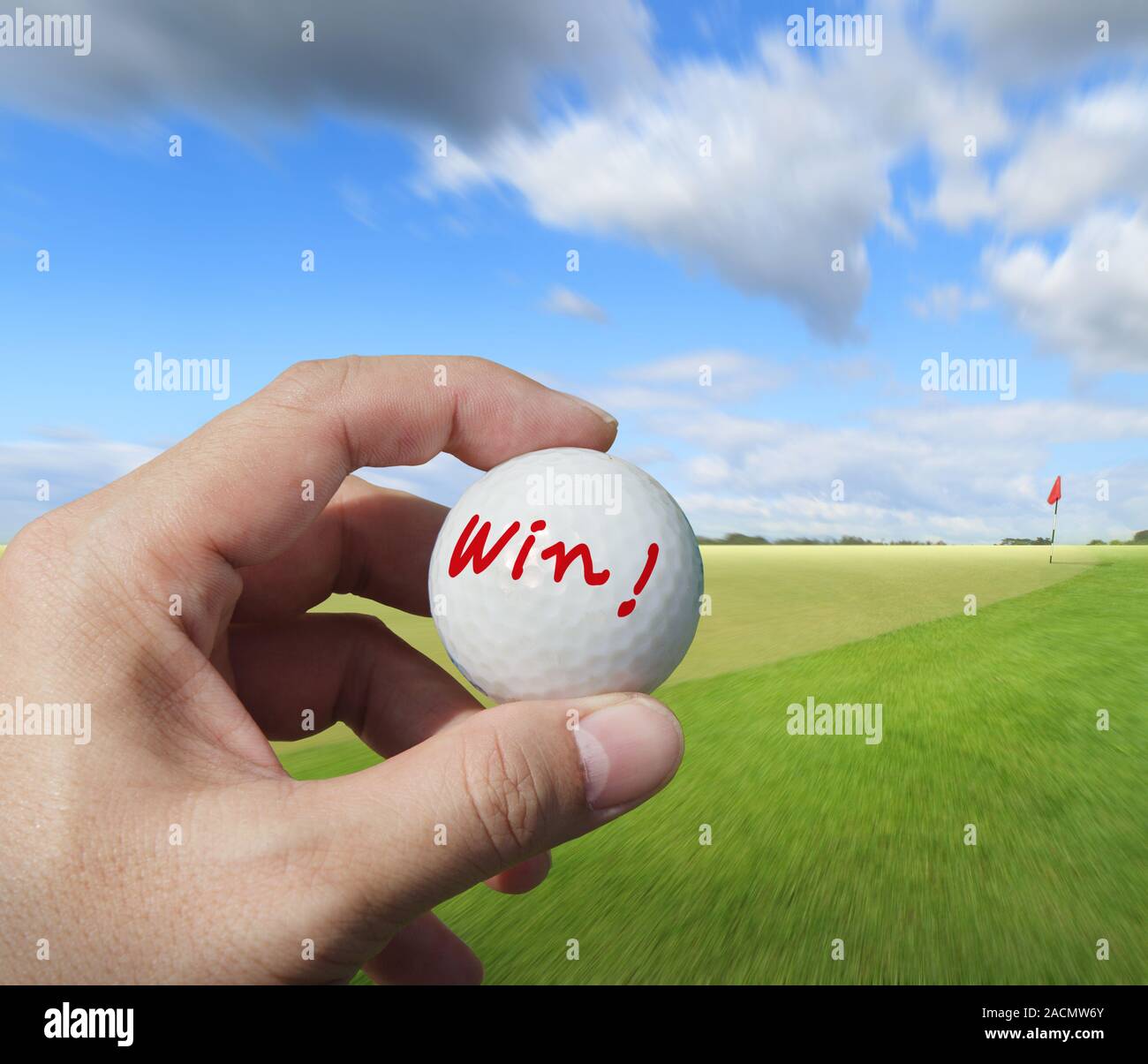 Golfer putting a ball on the green Stock Photo Alamy