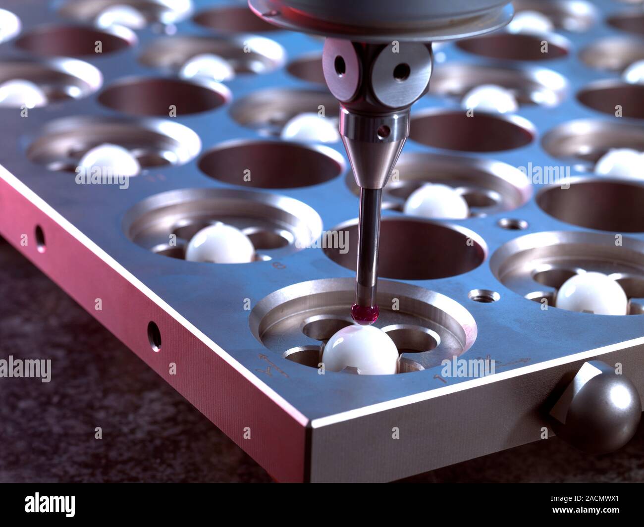 3D measurement machine calibration. Probe head of a coordinate