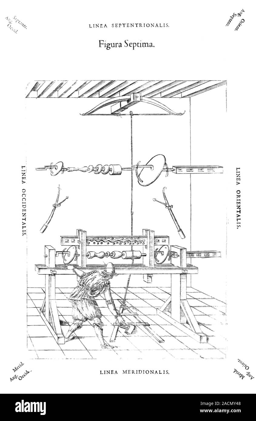 Lathe, 16thcentury artwork. Lathes are machines used to rotate an