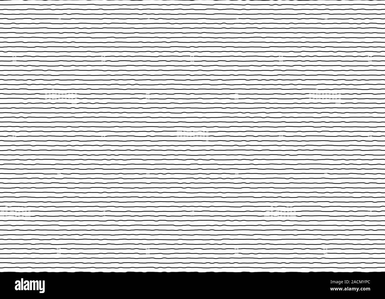 Abstract thin black stripes rough horizontal lines on white background. Vector illustration Stock Vector