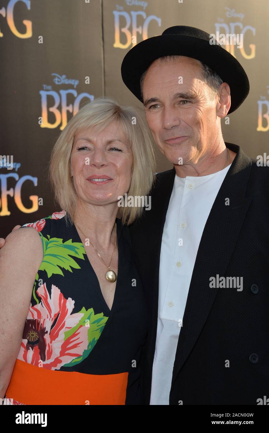 LOS ANGELES, CA. June 21, 2016: Actor Mark Rylance & wife Claire van Kampen at the U.S. premiere of Disney's 'The BFG' at the El Capitan Theatre, Hollywood. © 2016 Paul Smith / Featureflash Stock Photo