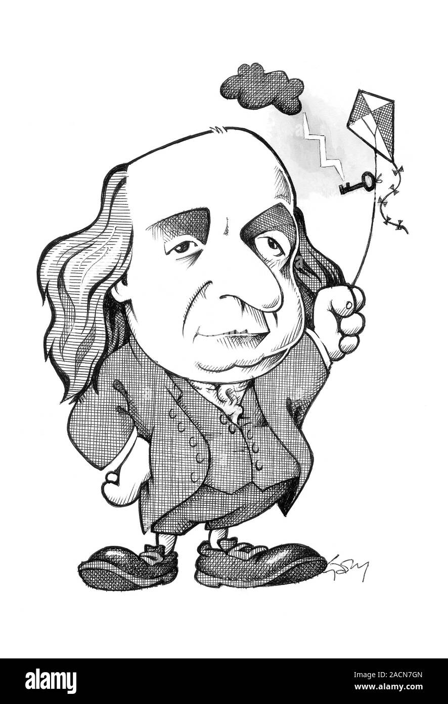 Benjamin Franklin 1706 1790 Caricature Of The US Scientist Inventor benjamin-franklin-1706-1790-caricature-of-the-us-scientist-inventor