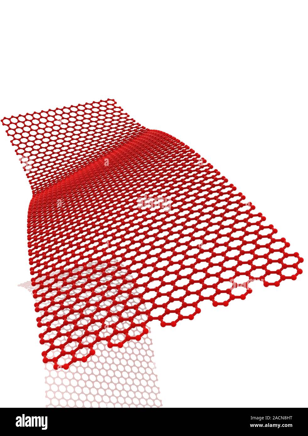 Graphene sheet, computer artwork. Graphene is a single layer of