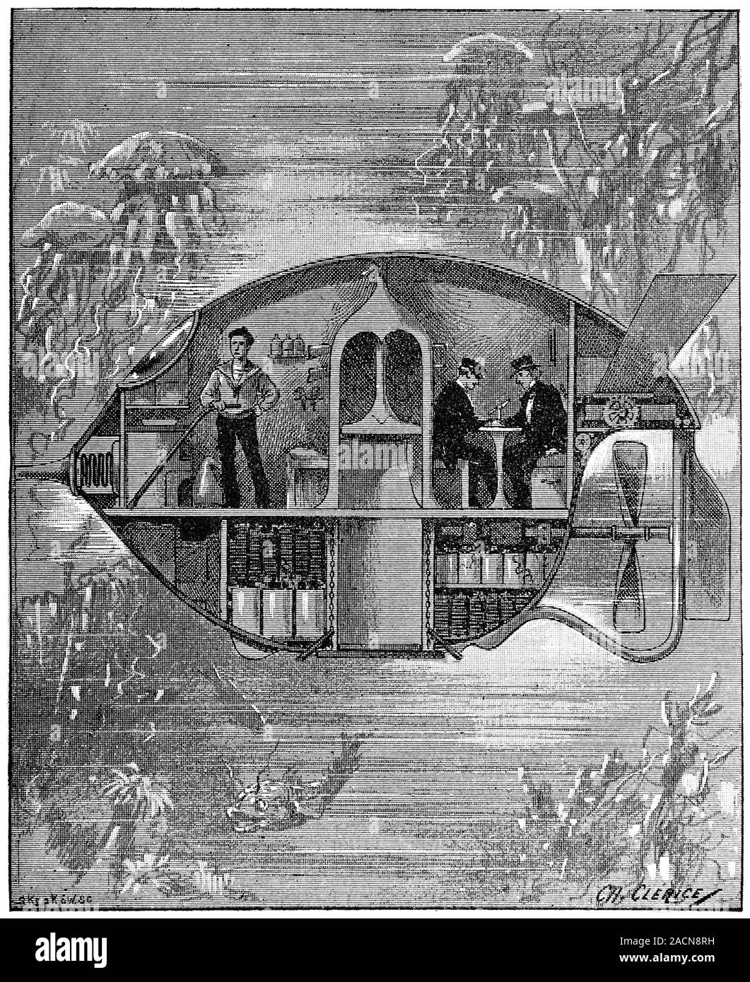 Science Fiction Story, 19th-century Artwork. This Artwork Accompanied ...