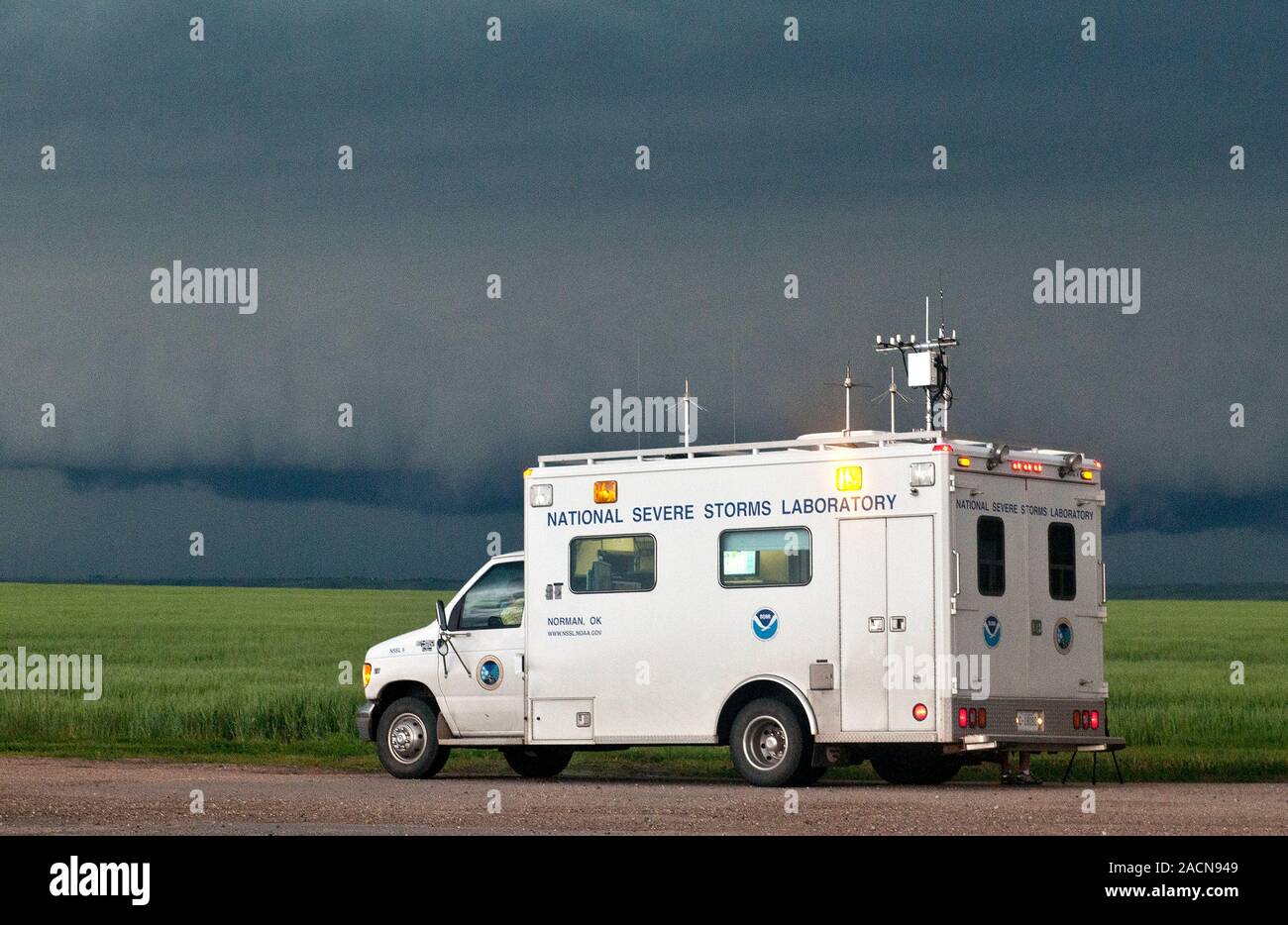 Storm chasing. National Severe Storms Laboratory field command unit ...