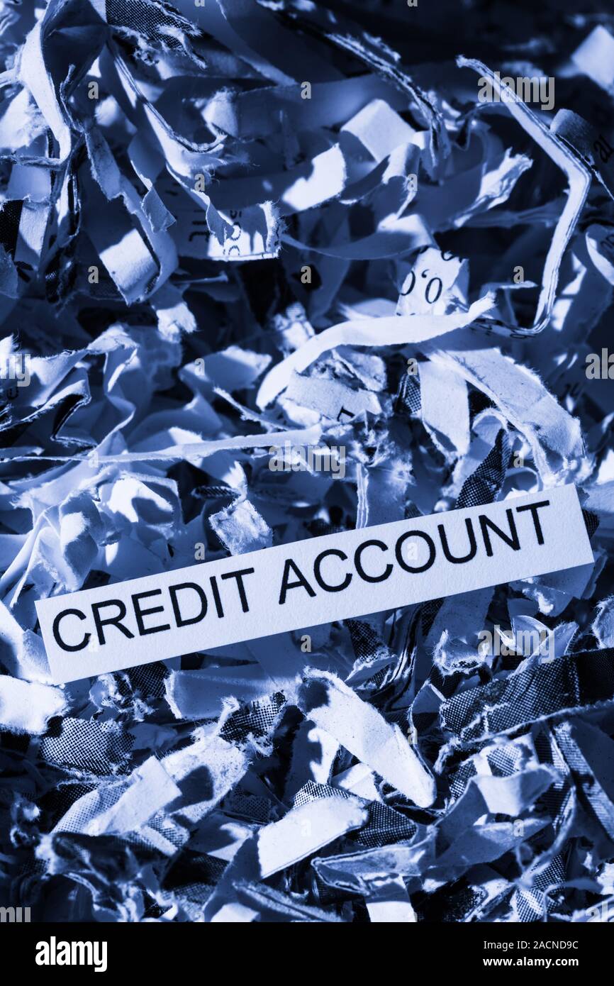 Paper shred Credit Account Stock Photo