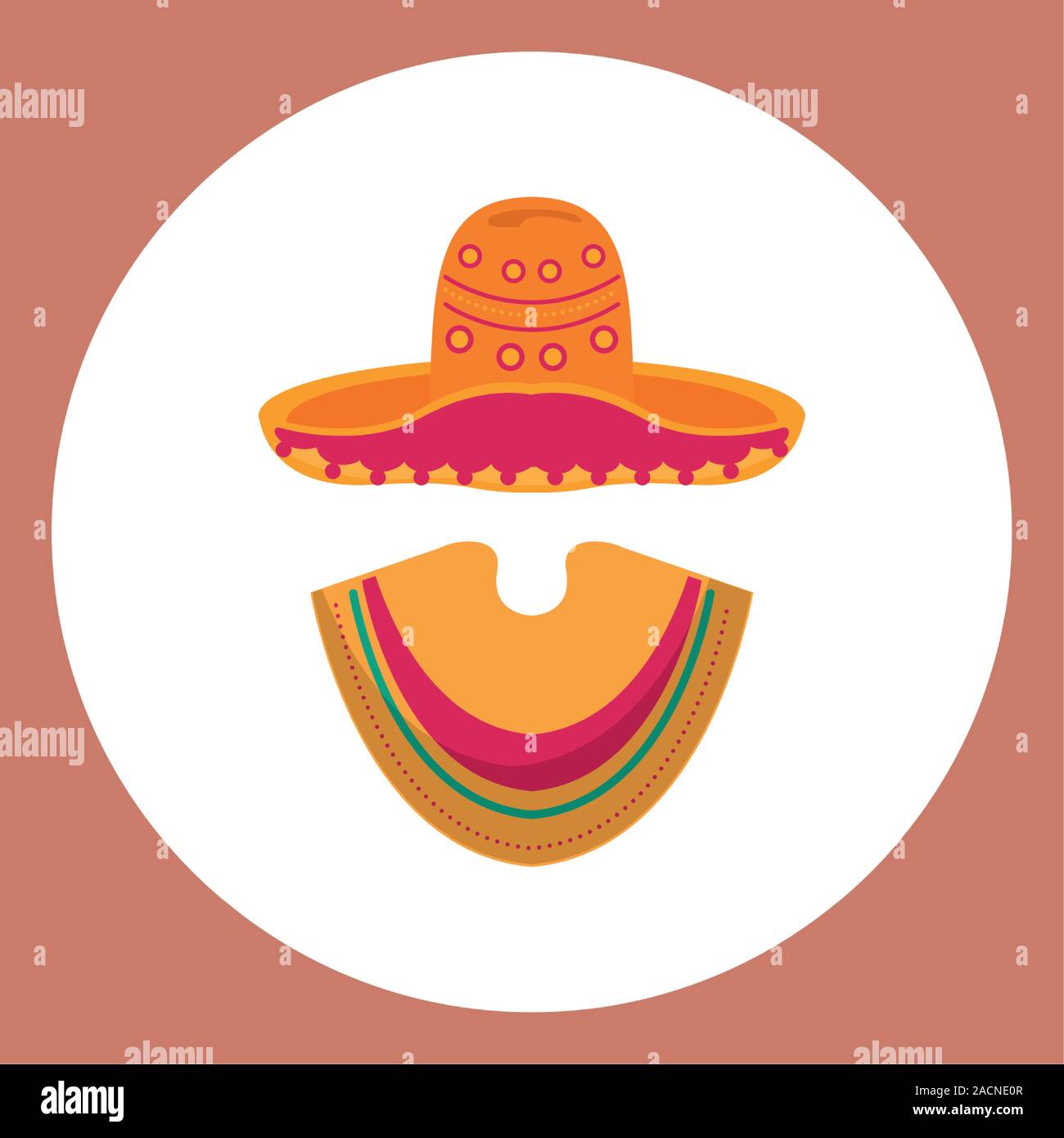 mexican culture hat with poncho Stock Vector Image & Art - Alamy