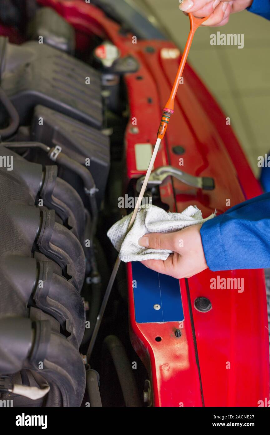 Oil pressure in the car is measured Stock Photo Alamy