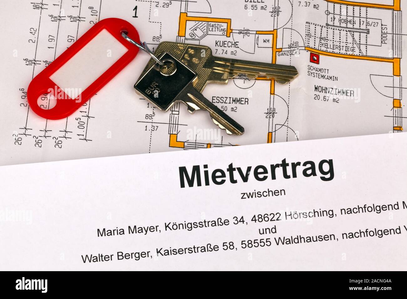 Rental contract in German language Stock Photo Alamy