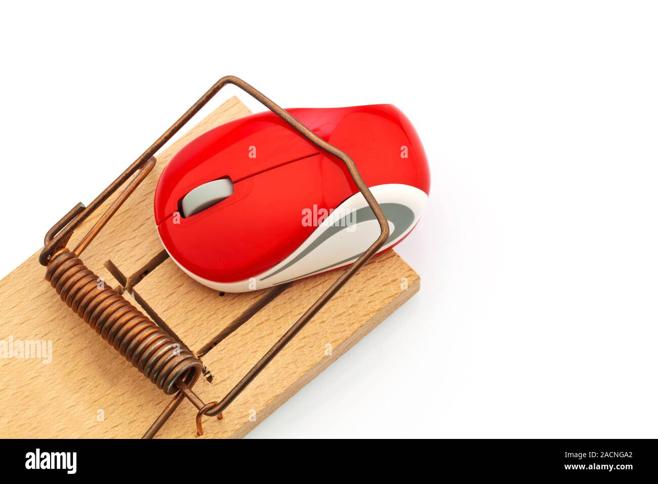 Computer mouse in mouse trap Stock Photo - Alamy