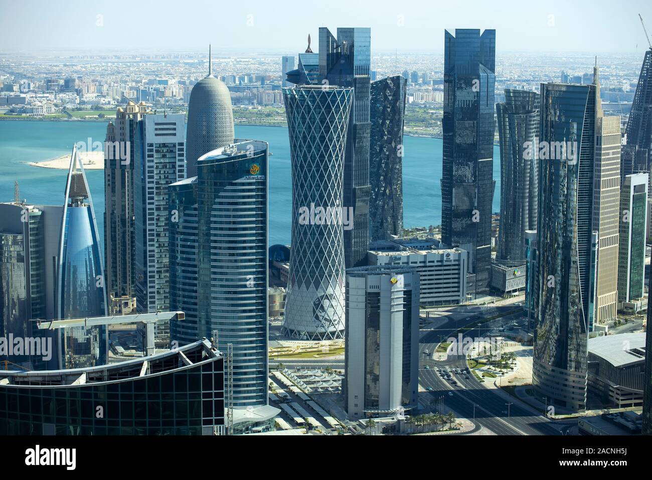 Beautiful Skyscraper View Of West Bay Area Of Doha City Stock Photo Alamy