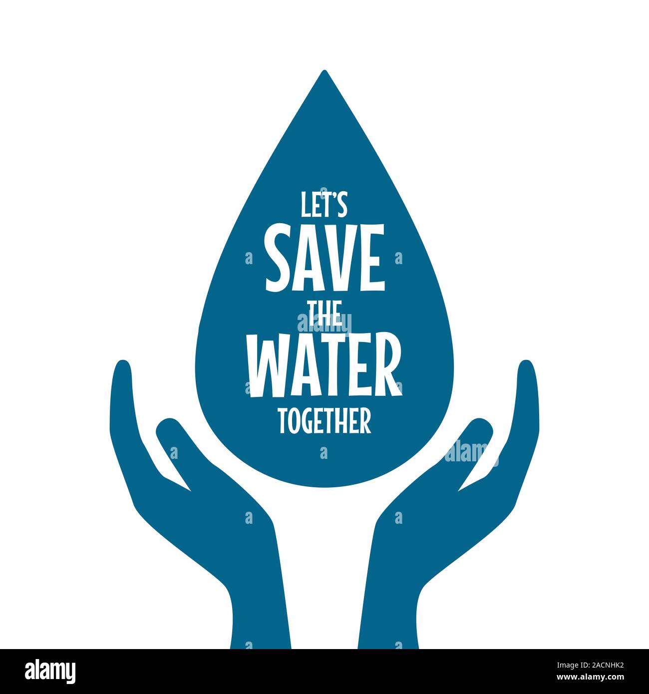 Save The Water. Hands holding drop save water. Concept of eco and ...