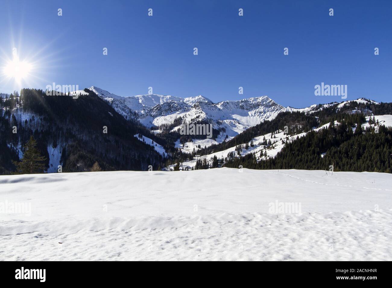 Alpenpanorama, Bayern Stock Photo
