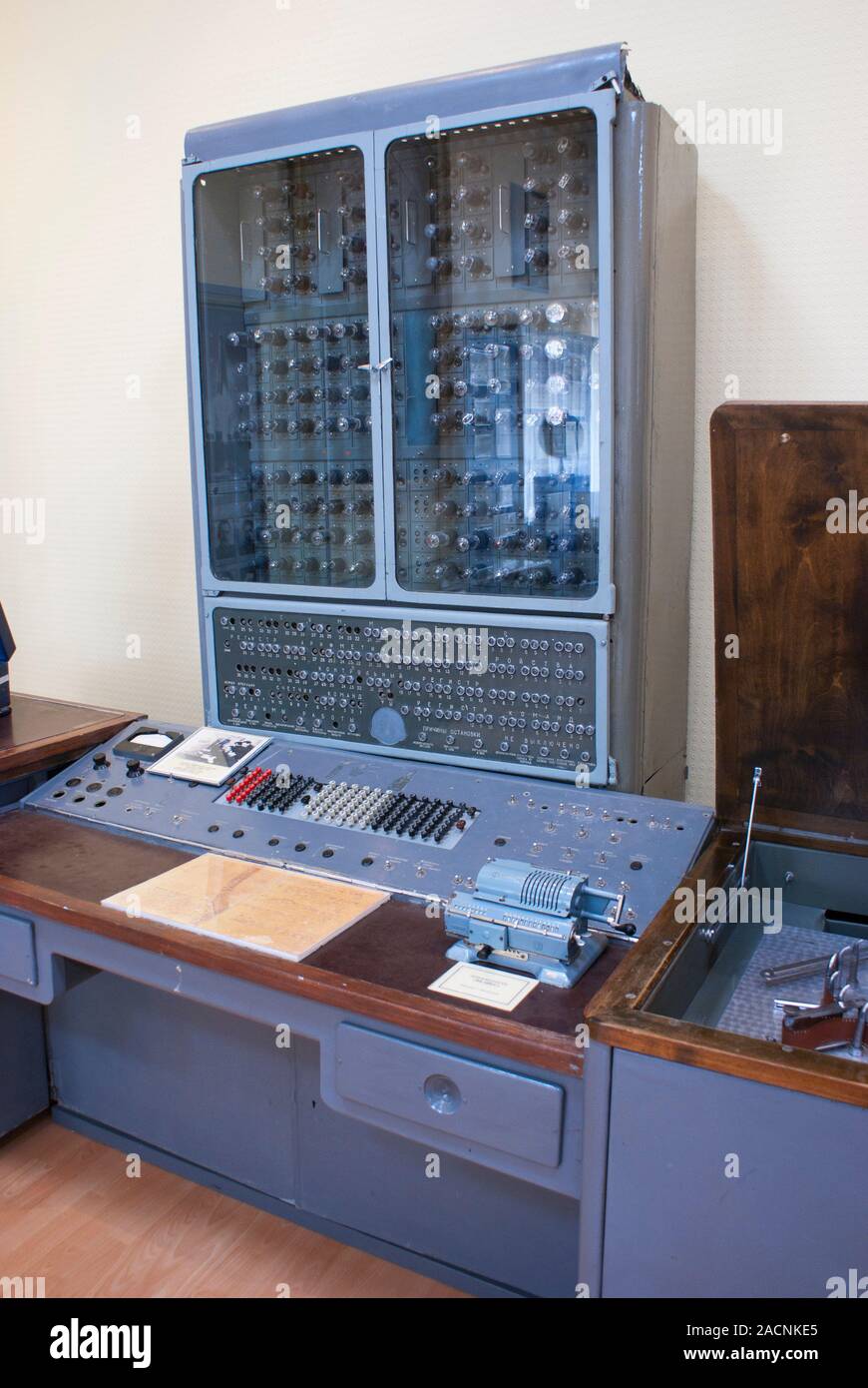 Early Russian computer in Baikonur space museum, Kazakhstan (note ...