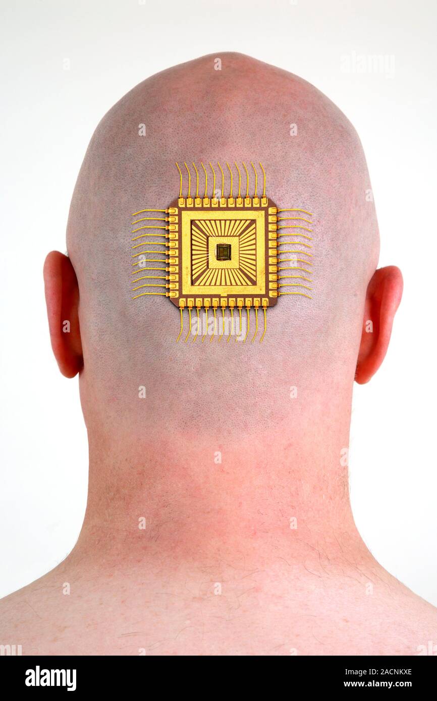 Bionic chip, conceptual image. Stock Photo