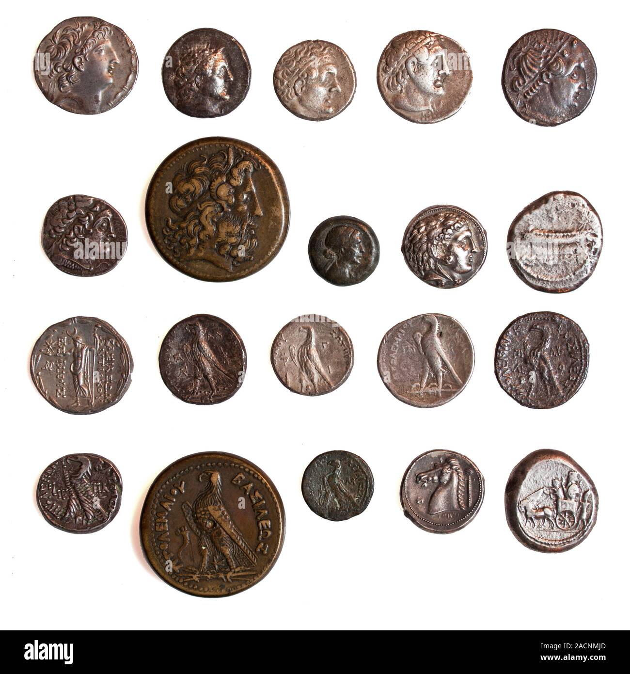 Ancient Greek Silver Coins From 1st And 2nd Century BCE Stock Photo Alamy