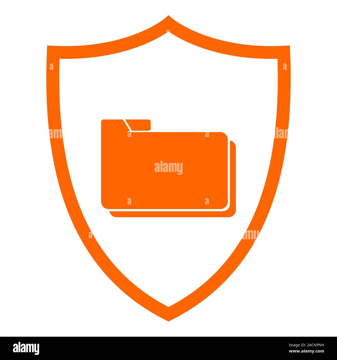Folder and shield Stock Photo - Alamy