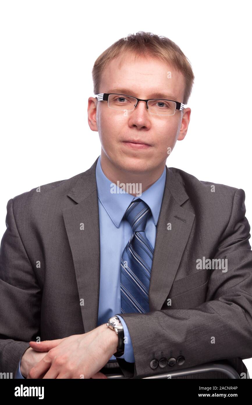 Man in suit and glasses Stock Photo Alamy